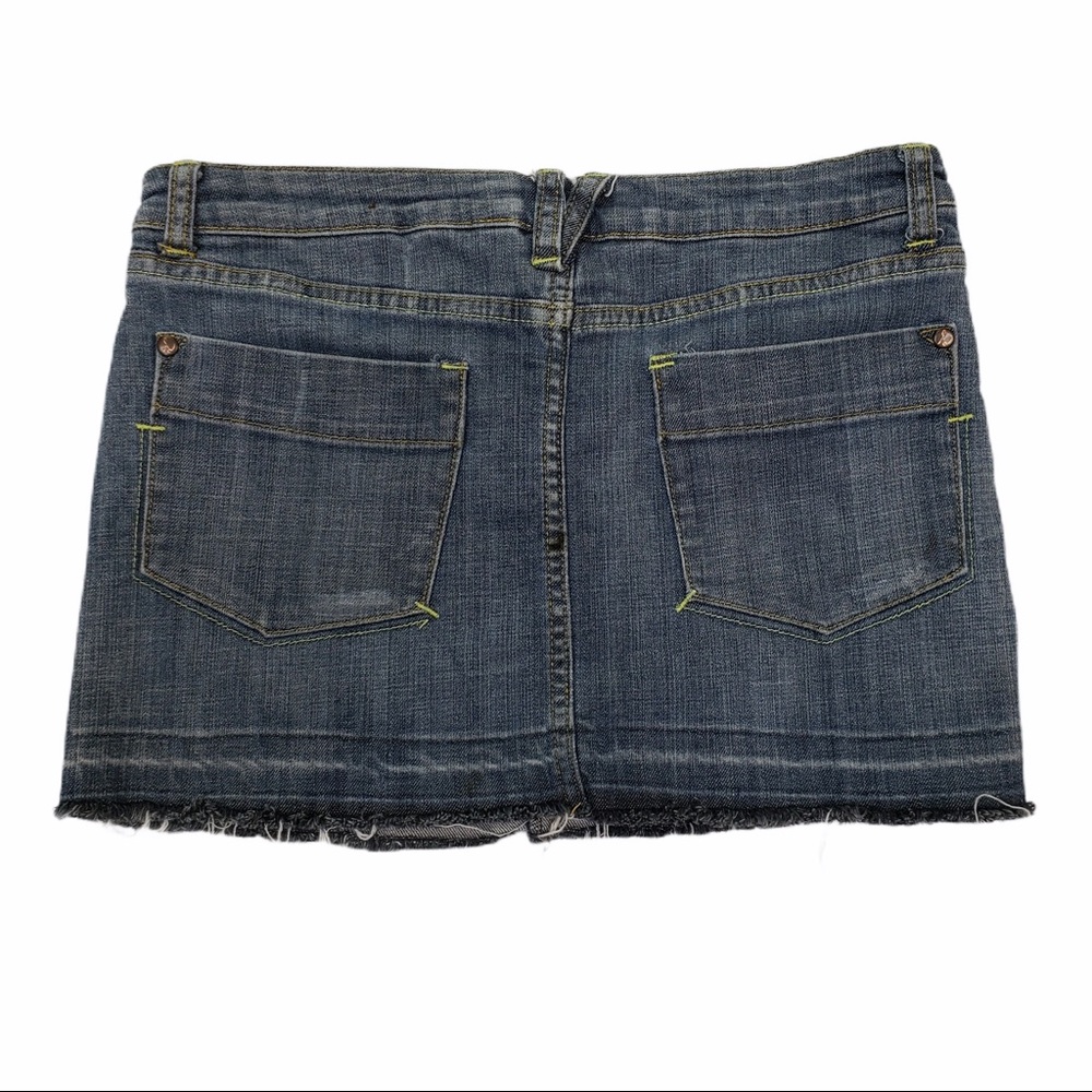 Lola Distressed Denim Jean Skirt - Picture 2 of 8